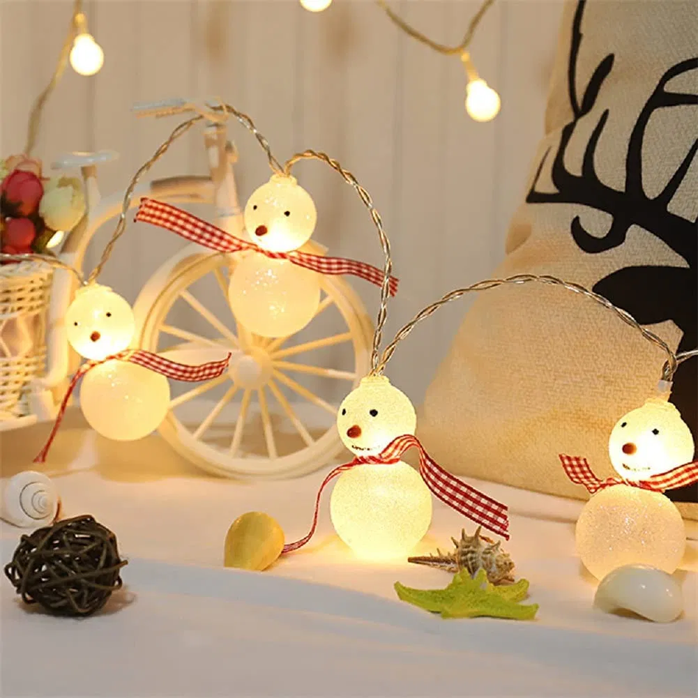 Decoração de árvore de Natal ao ar livre à prova d'água Sonwman LED Bateria USB Plástico Tema de festa Luz de corda Guirlanda